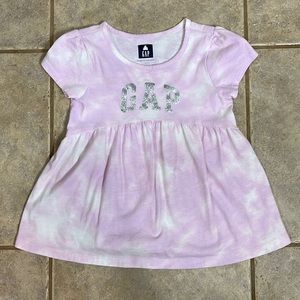 Baby Gap Purple & White Logo Babydoll Tee size 3